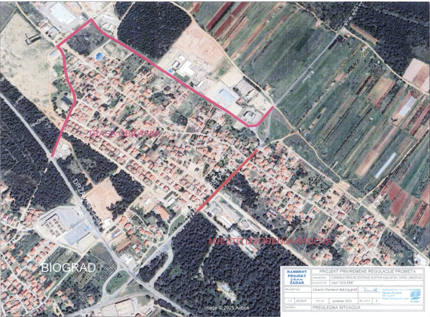 IZVOĐENJE RADOVA NA IZGRADNJI FEKALNE ODVODNJE SUSTAVA KOSA ISTOK I ZAPAD U BIOGRADU NA MORU – 1. FAZA I IZGRADNJA VODOOPSRBKNE MREŽE